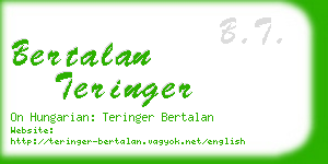 bertalan teringer business card